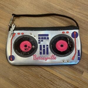 Vintage Y2K Betseyville by Betsey Johnson Silver Boombox Wristlet